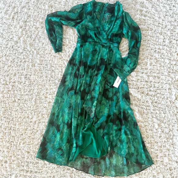 Calvin Klein Dresses & Skirts - Calvin Klein Gilded High Low Chiffon Floral Midi Dress Size 2